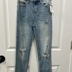 Distressed Blue Jeans